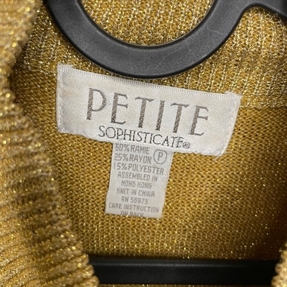 Vintage Petite Sophisticate Gold Turtle Neck Tank Top - Picture 3 of 3